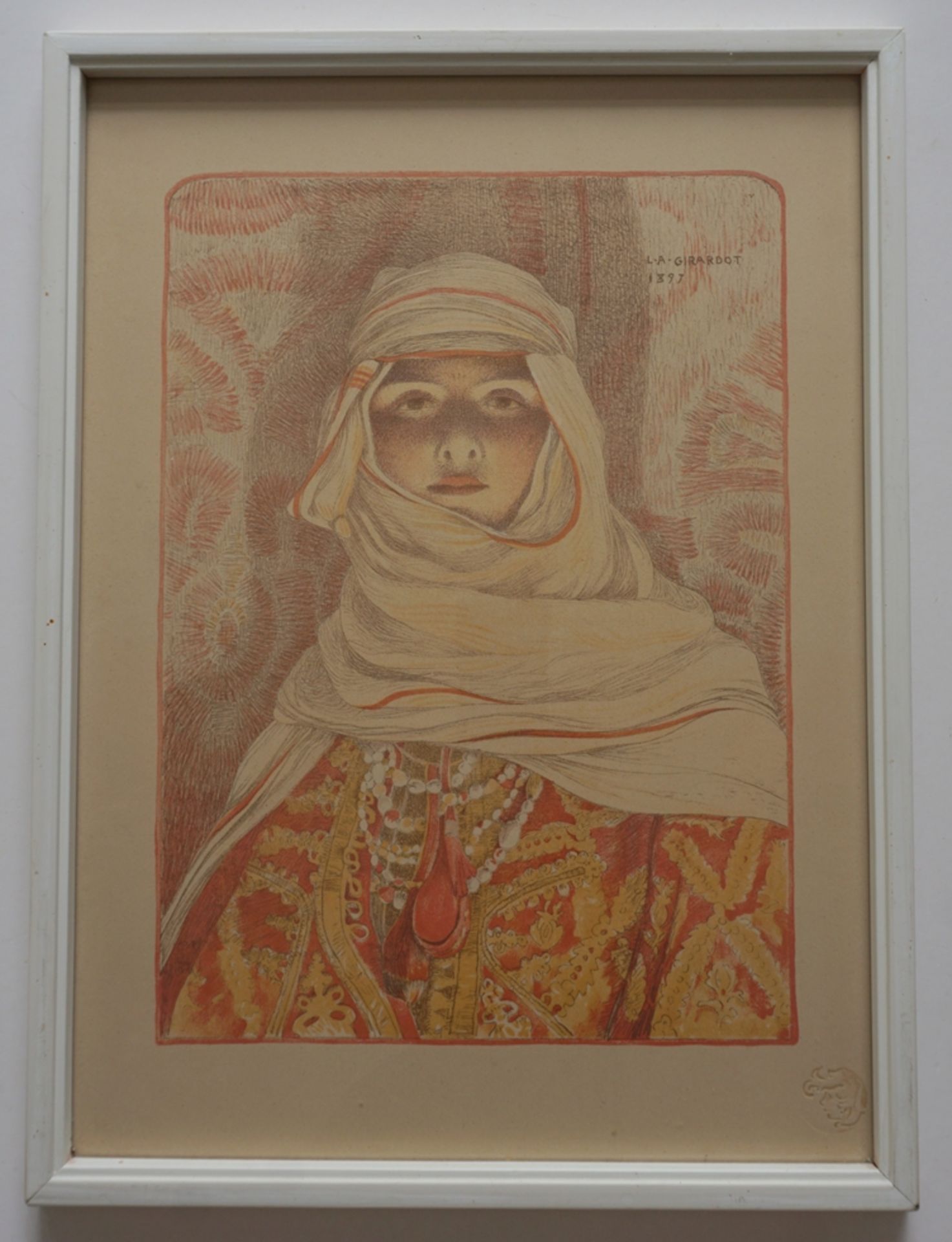 Louis-Auguste Girardot (1856 - 1933, FR), "Riffische Frau" (Femme du Riff), 1897, Farblithografie - Bild 2 aus 3