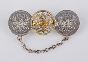 Münzbrosche aus Silbermünzen, Russland