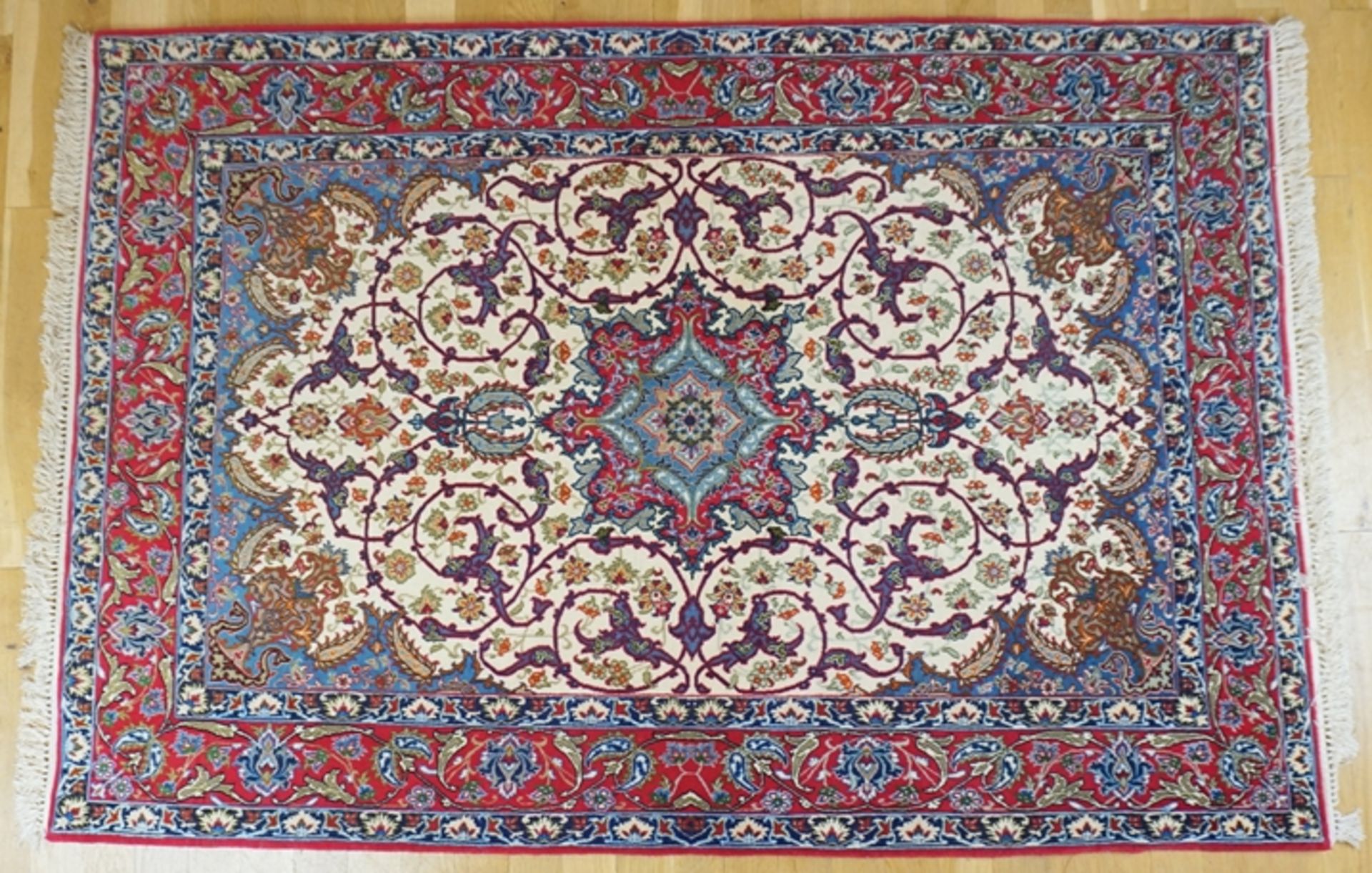 Teppich, Isfahan, Wolle mit Seide