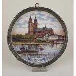 rundes Bild/Schale "Magdeburg, der Dom", um 1900