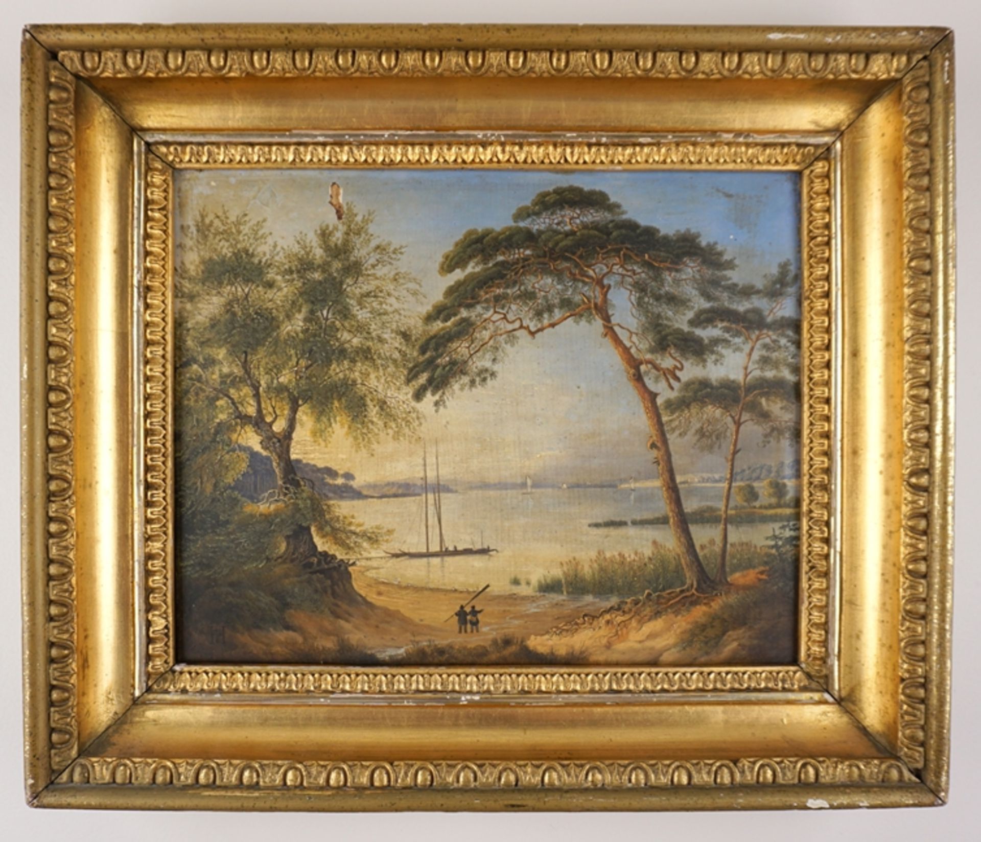 Johann Heinrich Hintze (1800, Berlin - 1861, Hamburg), "Blick vom Grunewald über den Wannsee zur Pf - Bild 8 aus 8