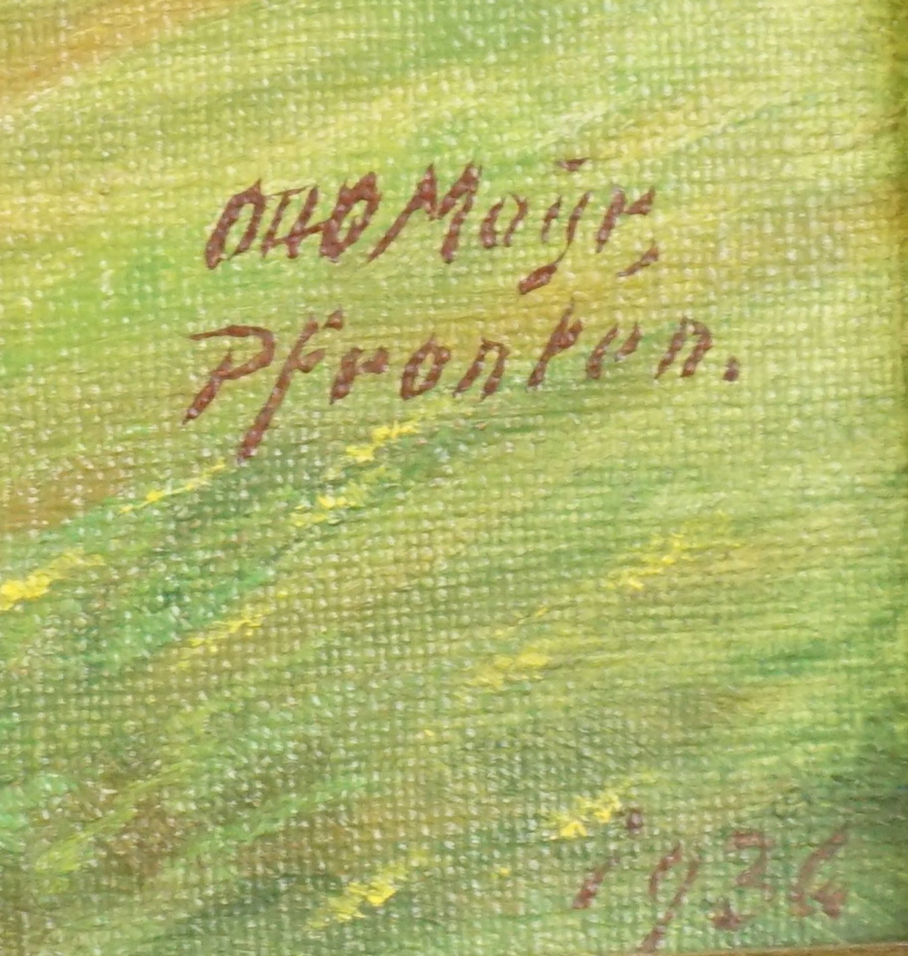 Otto Mayr (1880 - ?, AT), "Allgäuer Bergpanorama bei Pfronten", 1936, Öl/Lwd. - Bild 2 aus 3