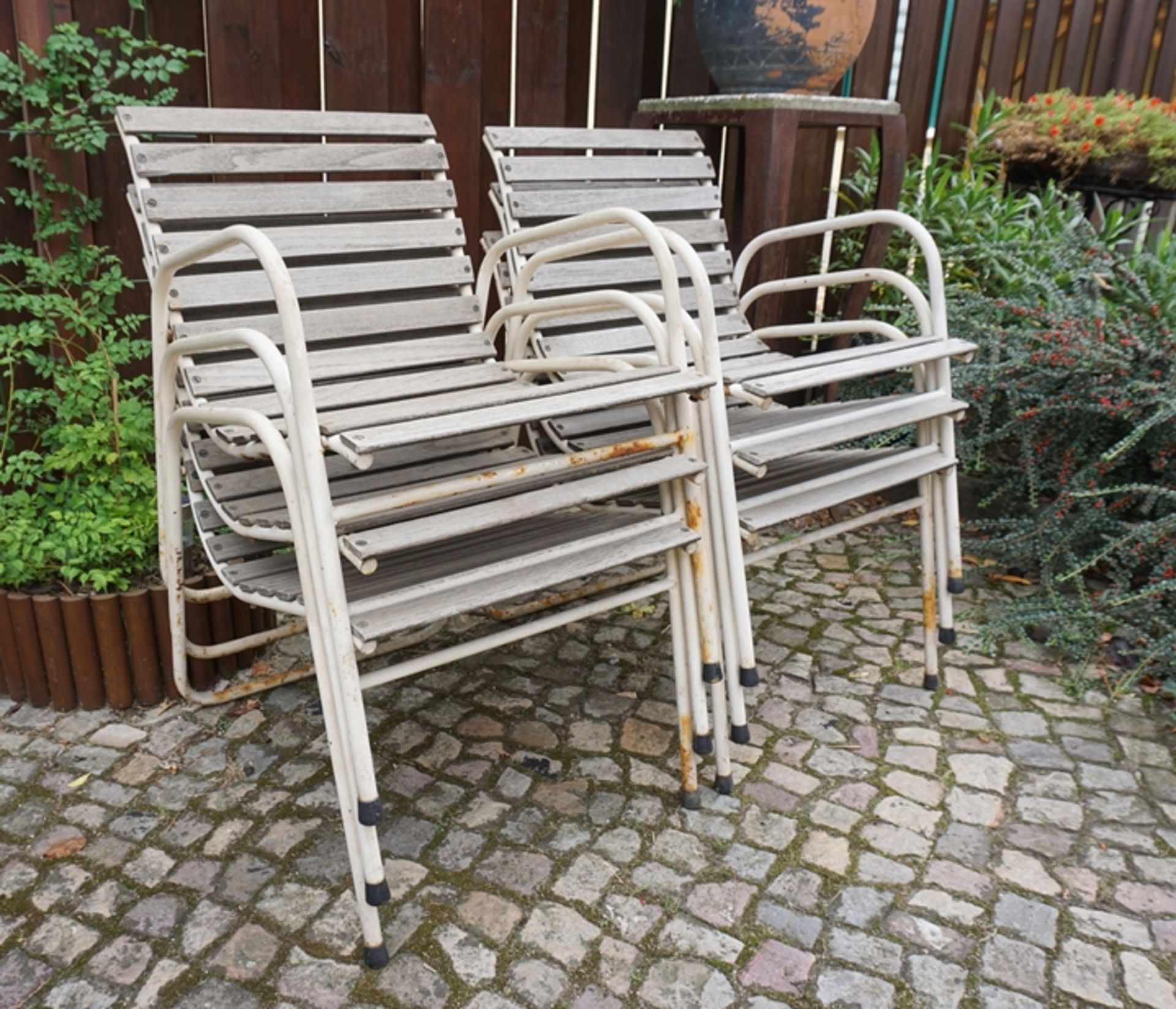 Teak-Gartentisch, Daneline, mit 6 Stühlen, 1960er Jahre - Image 6 of 6