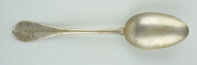 barocker Suppenlöffel, Halberstadt, dat. 1758, Silber