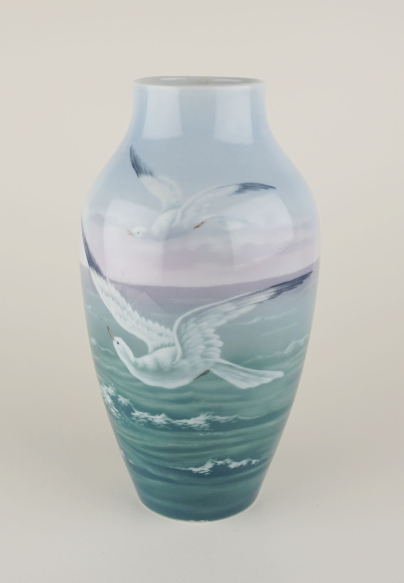 Vase mit Möwen, Friedrich Kaestner, Oberhohndorf, Jugendstil, um 1910/1920