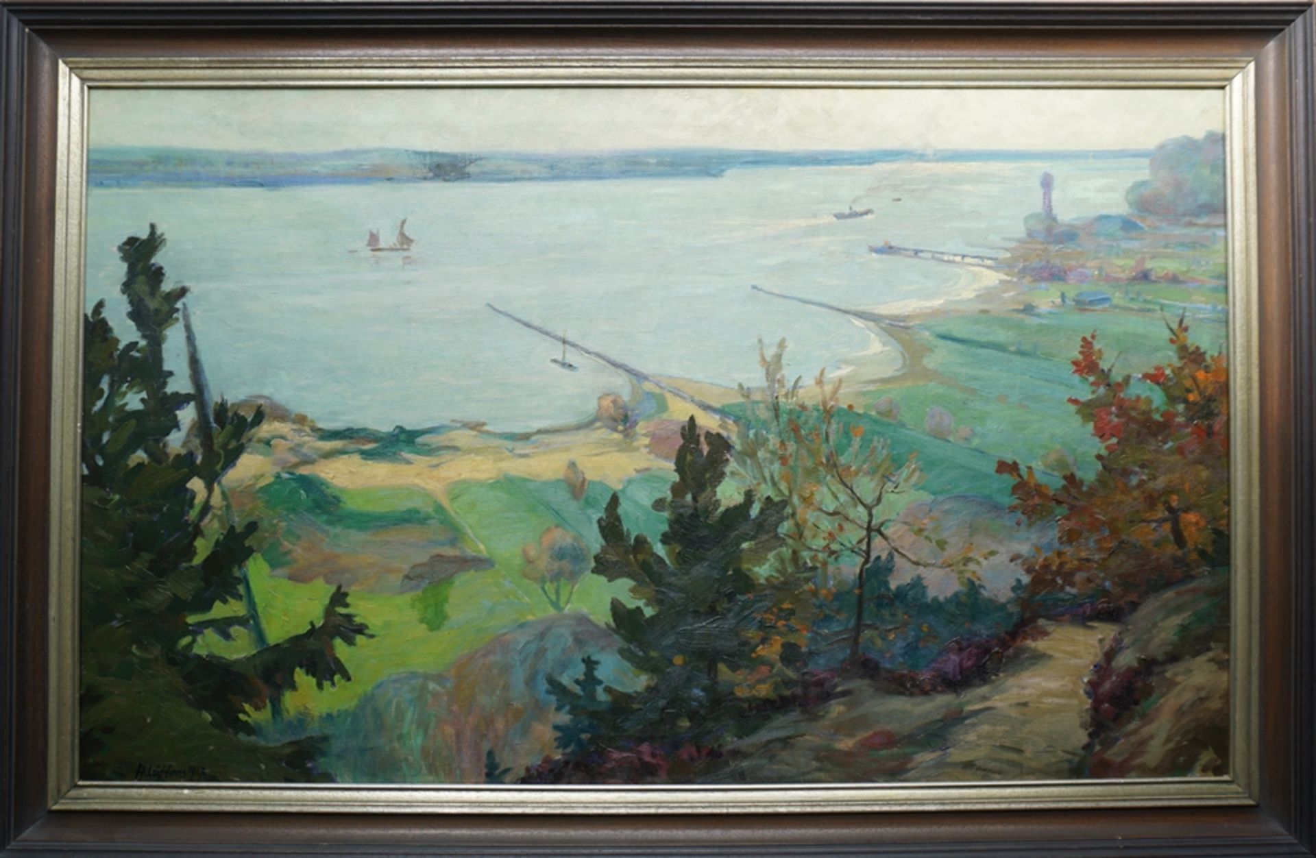 H(inrich) Lüdders, "Elbstrand Wittenbergen in Hamburg", 1927, Öl/Lwd.