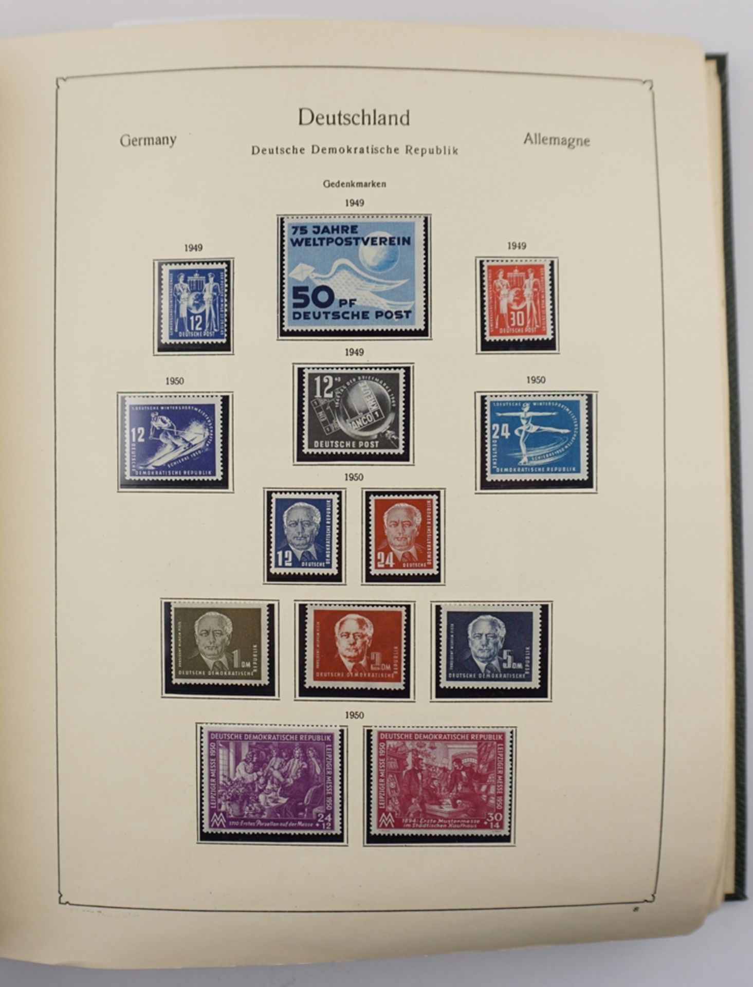 2 Alben Briefmarken DDR von 1949 - 1978 und Alliierte Besetzung sowjetische Zone, Beigabe: 3 Alben
