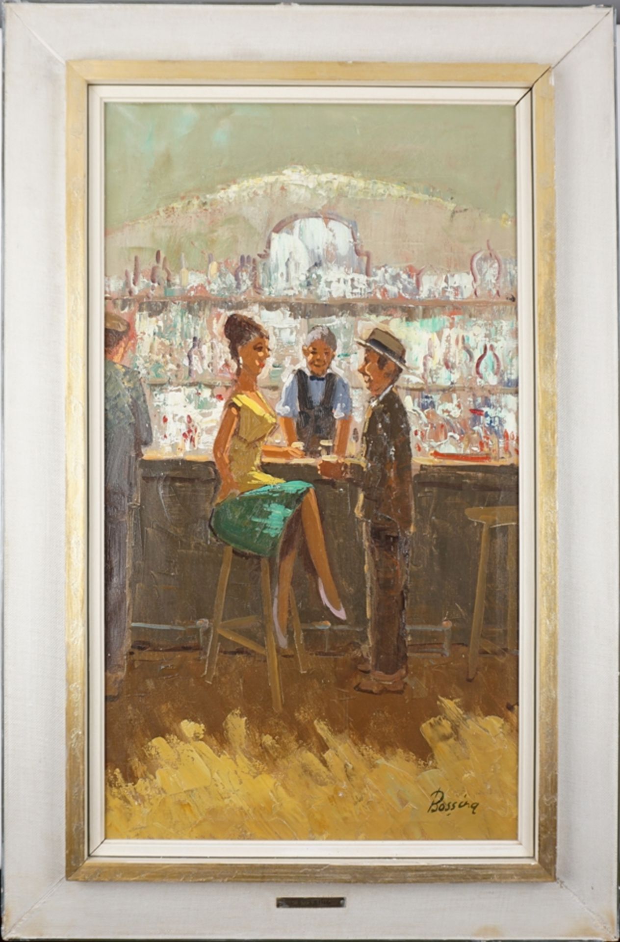 D. Bossing, "An der Bar", 1950/1960er Jahre, Öl/Lwd. - Image 2 of 3