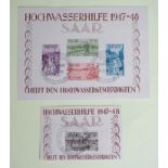 1 Block 1947-1948, Hochwasserhilfe Saar und 1 Block 1948, Flugpost, ungeprüft