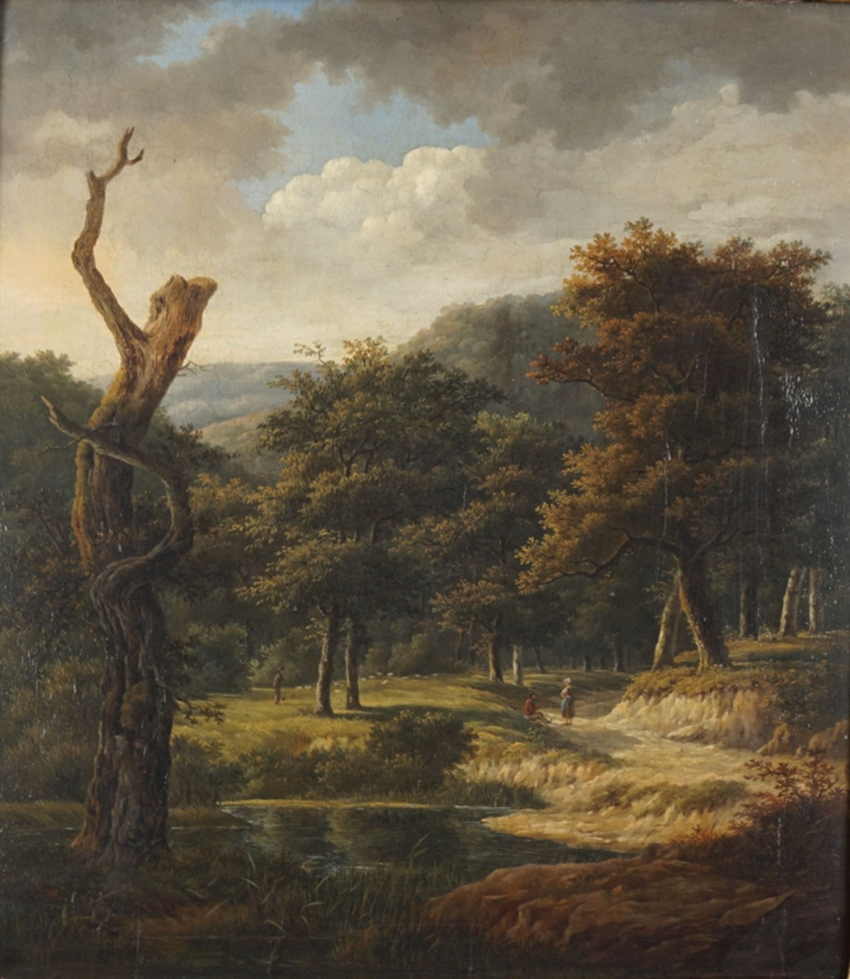 Jean-Baptiste Coene (1805-c.1850), "Bewaldete Landschaft mit alter Eiche", 1830, Öl/Holz - Image 2 of 4