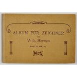 Wilhelm Hermes, "Album für Zeichner", Mappe mit ca. 50 lithografierten Zeichenvorlagen, um 1900