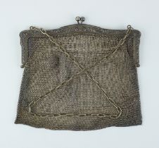 Netztasche, Alpacca-Silber, um 1920/30