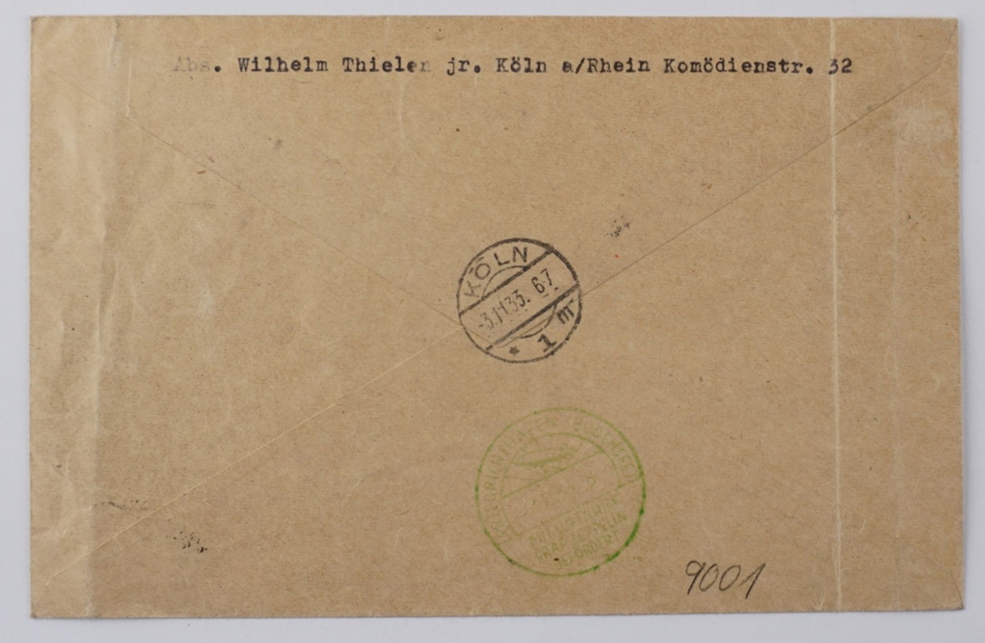 Zeppelin-Brief, Chicagofahrt, Köln-USA-Friedrichshafen, 09.10.1933, mit Prüfzertifikat - Bild 3 aus 3