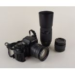 Spiegelreflexkamera Minolta Dynax 600si mit 3 Objektiven