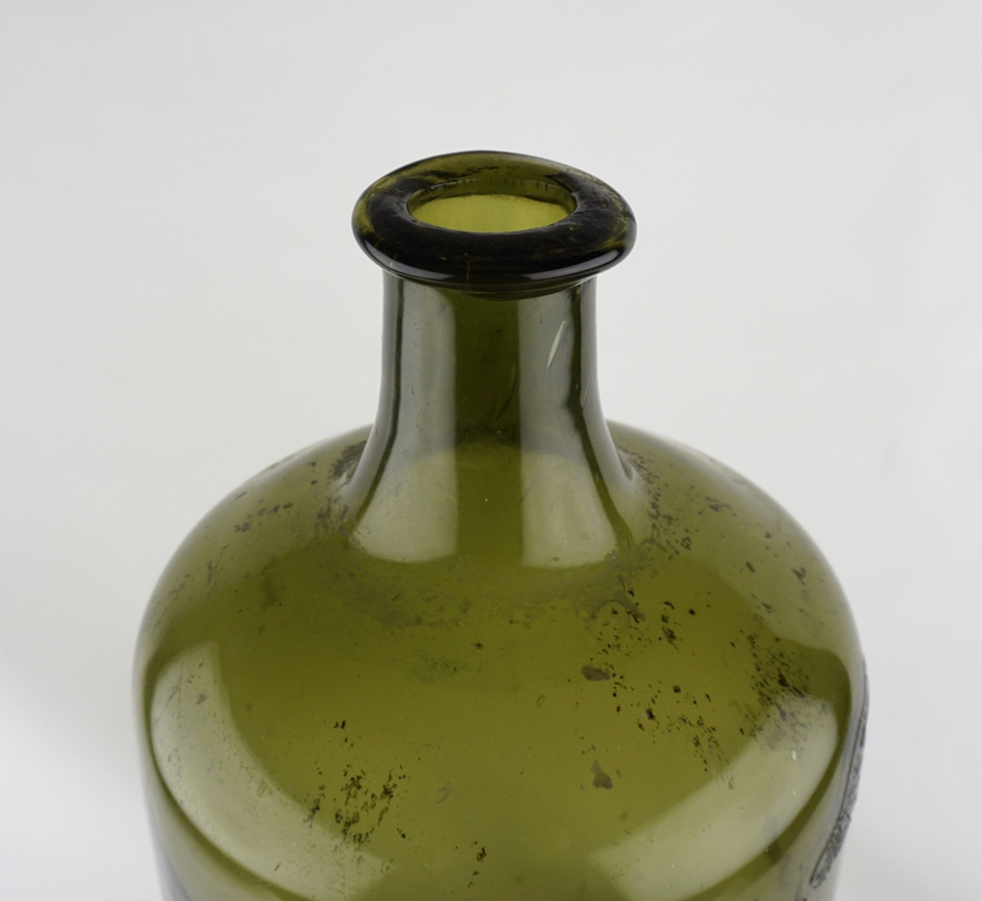 große Flasche aus Grünglas, um 1900 - Bild 2 aus 3