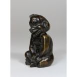 Billiken, Auto-Maskottchen, Bronze, Frankreich, um 1910, Maße: H. 11 cm, B. 5 cm. Guter,