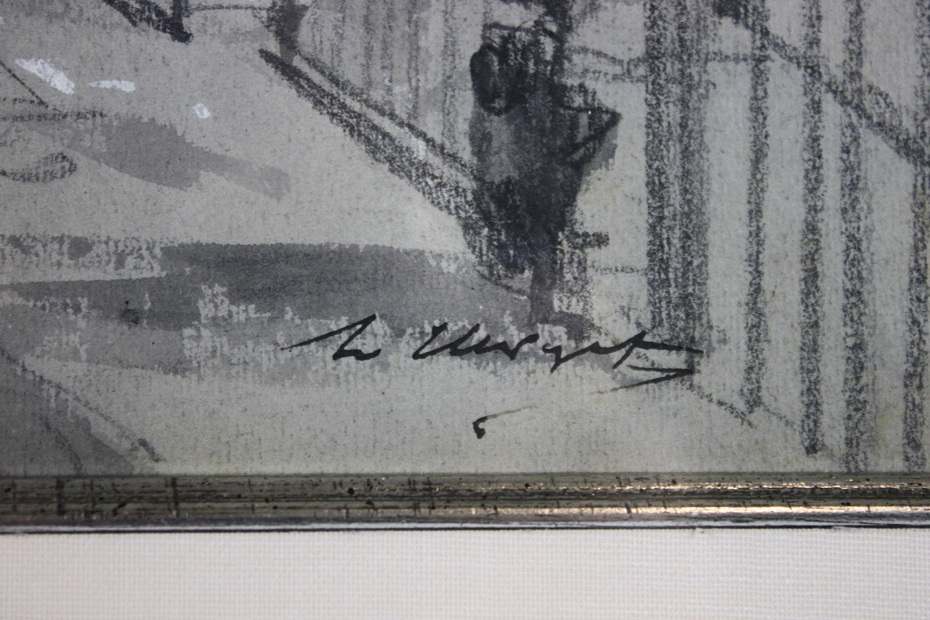 Deutsche Künstler, 19./20. Jh., Bleistift und Aquarell a. Papier, unlesbar signiert, Lichtmaße: 22 x - Image 2 of 3