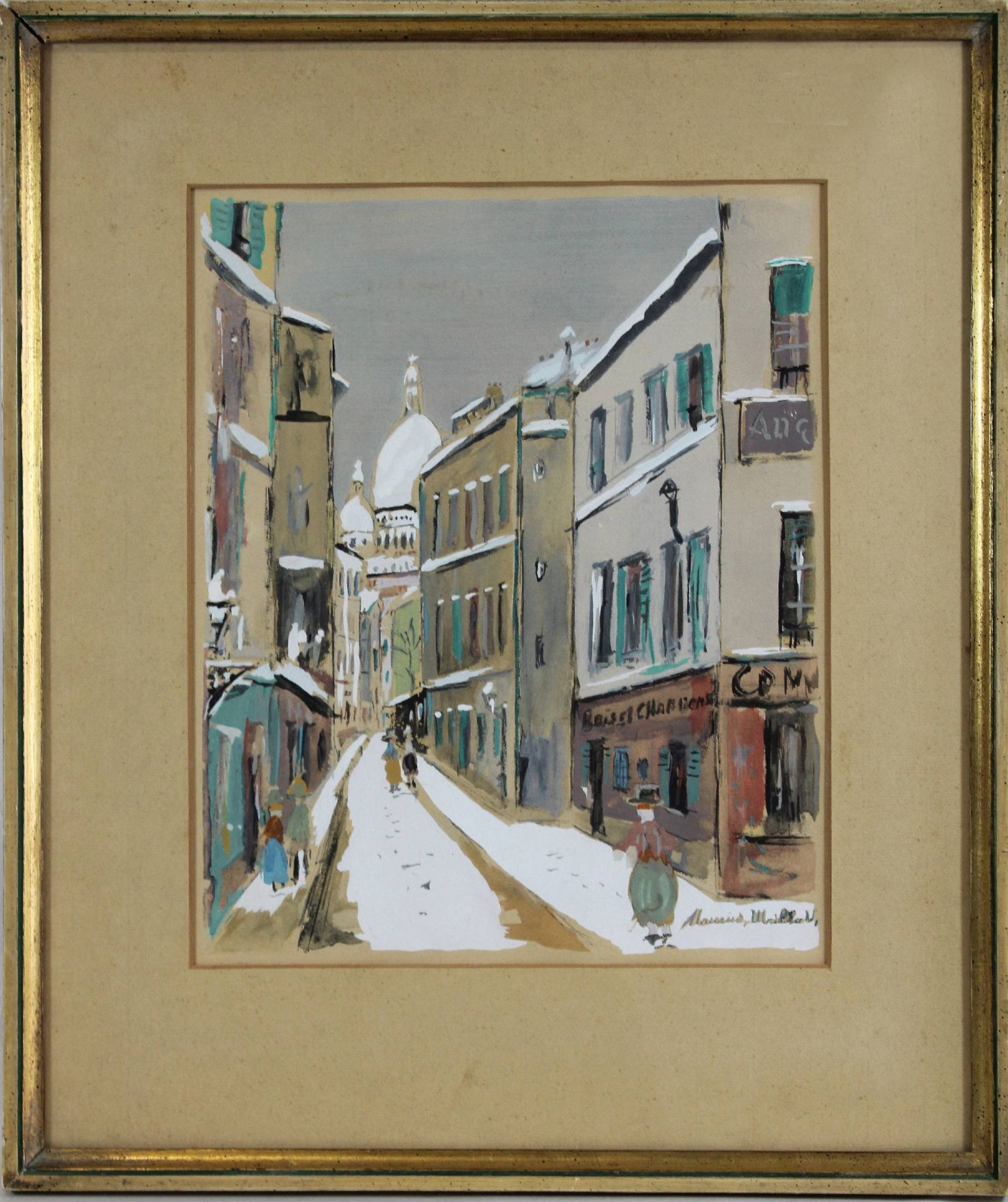 Maurice Utrillo (französisch, 1883-1955), Rue Saint Rustique,Lithographie, handkoloriert, Unten - Image 2 of 3