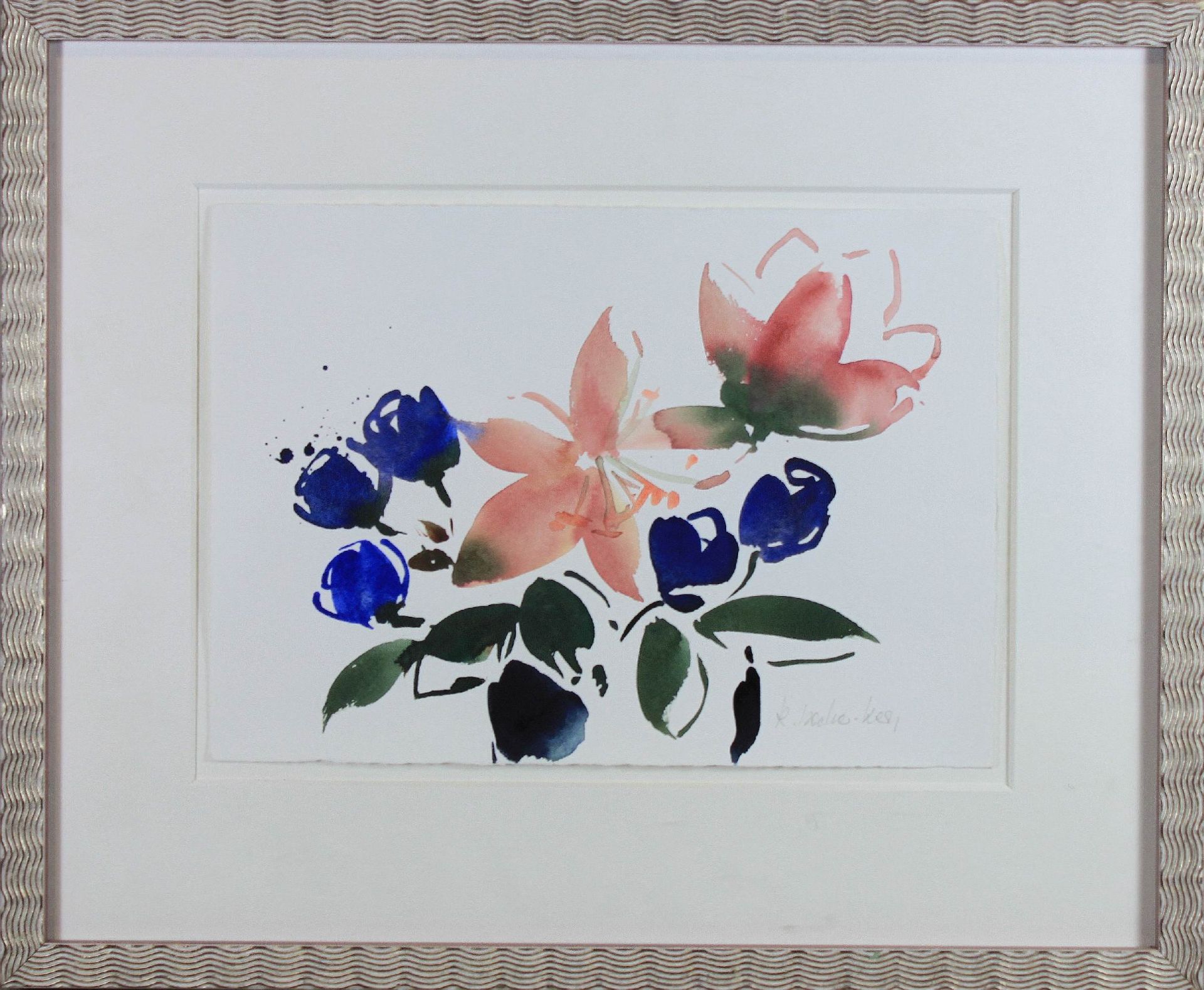 Regina Decker-Kern (deutsch, 1957), Blumen, Aquarell a. Papier, signiert, Blatt: ca. 18,5 x 26,5 cm,