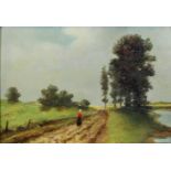 H. Brandenburg, Landschaft, Öl auf Platte, unten rechts signiert, Maße: H. 14 cm, B. 20 cm,