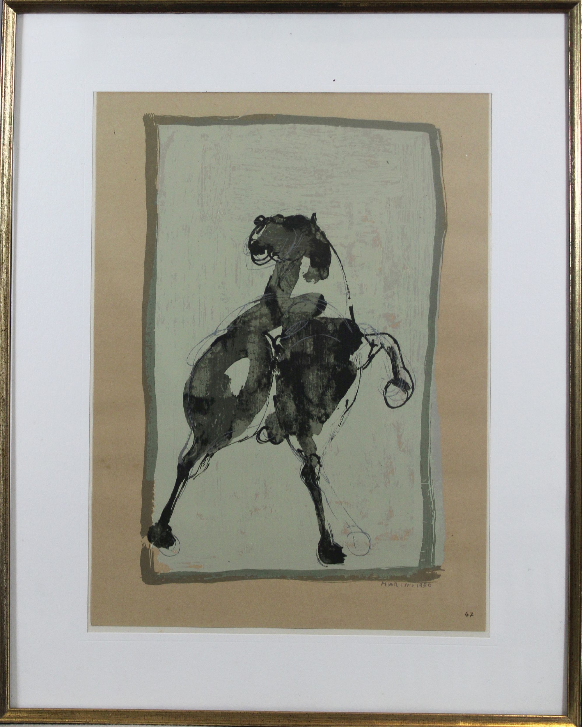 Marino Marini (italienisch, 1901 - 1980), Pferd, 1950, Mischtechnik auf Papier, unten rechts - Image 3 of 3
