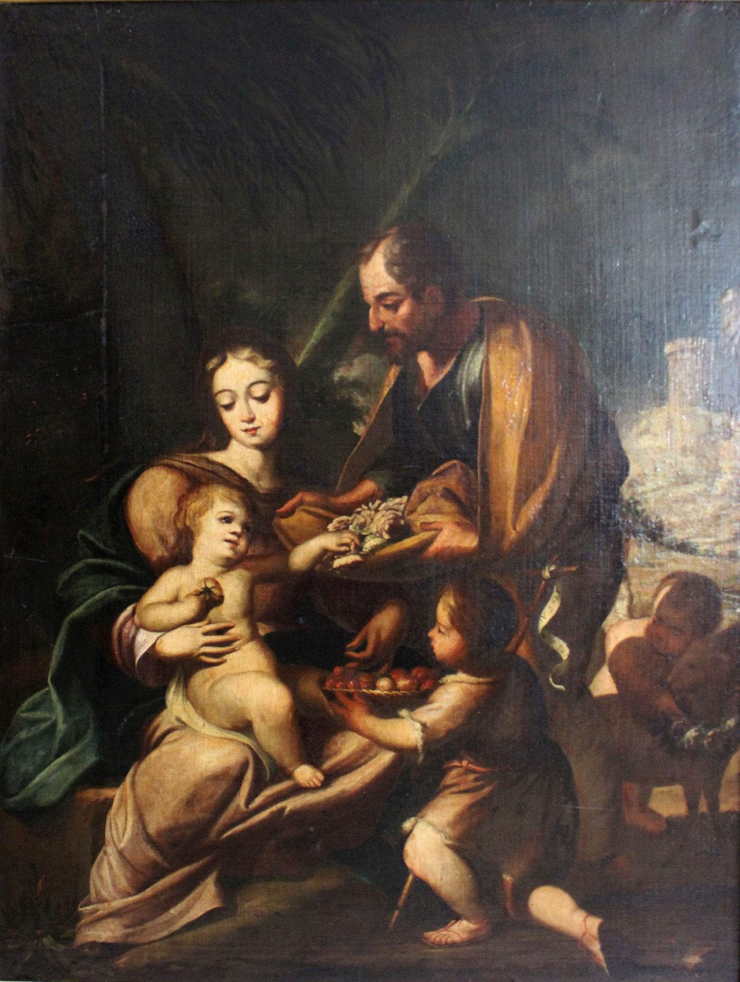 Heilige Familie, 18. Jh. oder frühe, Öl a. Leinwand, unsigniert, Lichtmaß: 165 x 125 cm, Rahmen: 185