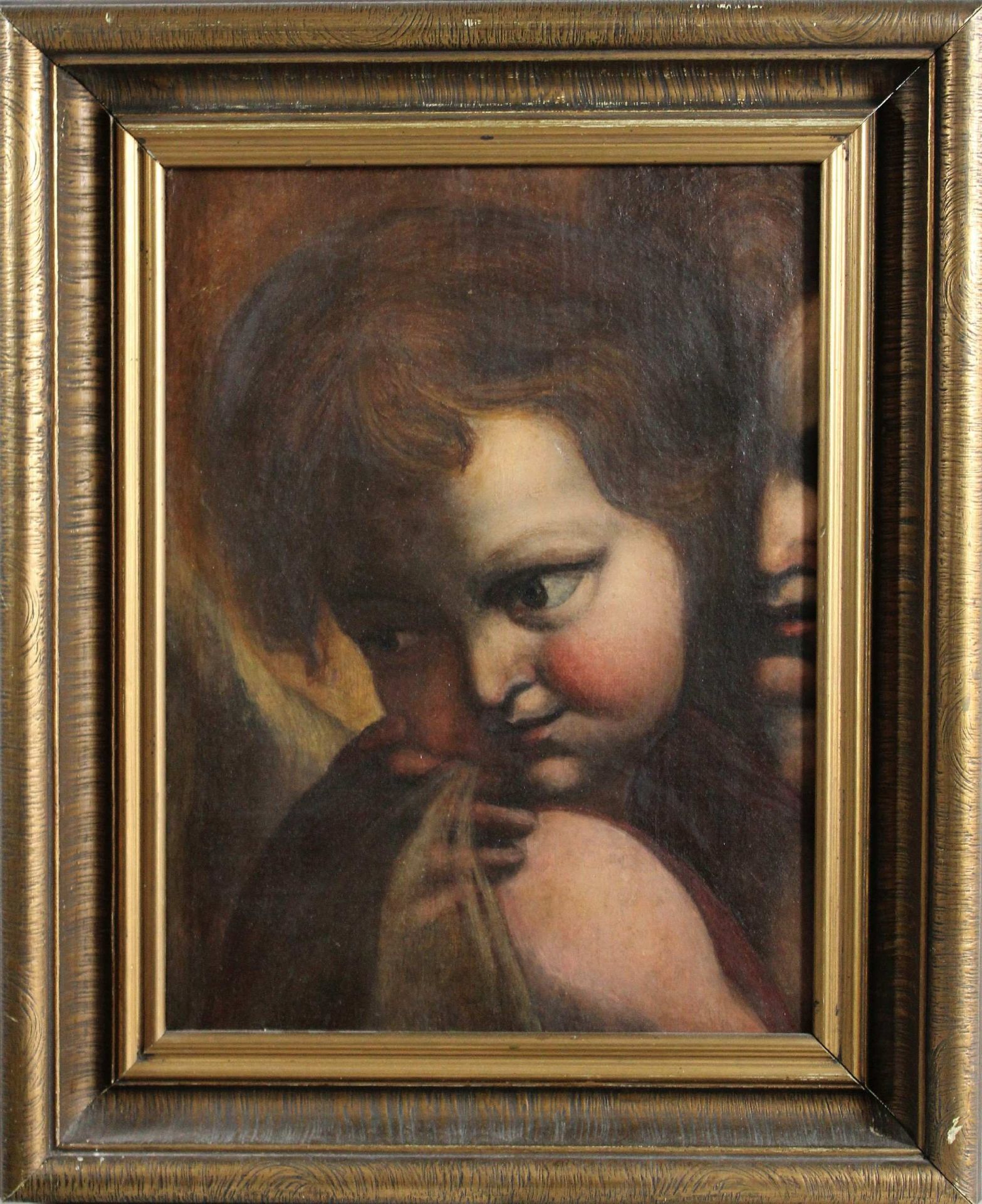 Unbekannter Künstler, Kinderportrait, Öl auf Leinwand, unsigniert, Lichtmaß: 42,5 x 31,5 cm, Rahmen: - Image 2 of 2