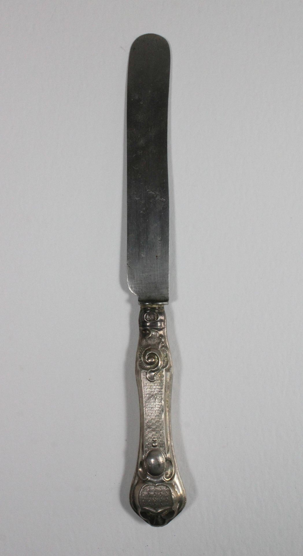 Konvolut Besteck 18-tlg., sechs Messer, Tschechoslowakei, Prag, dt. 1860, 13 Lot, Radmarke, L. 19, - Image 2 of 6