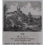 Ansicht der Klosteranlage Banz, Buchblatt, Stahlstich, im pass., gerahmt, Lichtmaß: 13,5 x 14,5