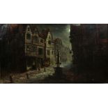 J. Hydock, Marktplatz von Arras, 1890, Öl auf Leinwand, unten signiert, Maße: 107,5 x 61,5 cm,