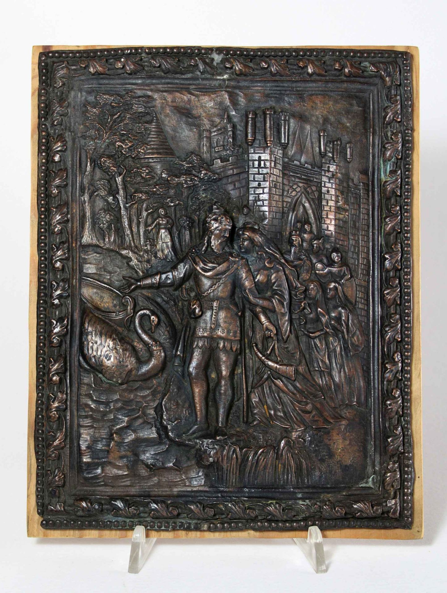 Königspaar, 19. Jh., Relief, monogrammiert (P.O), Maße: 19 x 24,5 cm. Guter, altersbedingter