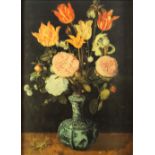 Kopie nach Jan Brueghel d. Ä. (belgisch 1568-1625), Blumenstillleben, Öl auf Holz, Lichtmaß: 37 x 51