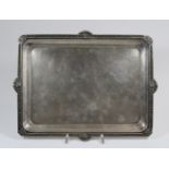 Tablett, 800er Silber, Deutschland, Halbmond/ Krone, Maße: L. 33 cm, B. 25 cm, Gewicht: ca. 1242 gr.