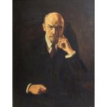 Unbekannter Künstler, Lenin Porträt, Öl auf Leinwand, unsigniert, Lichtmaß: 105 x 80 cm, Rahmen: 130