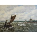 Günther Petersen (deutsch, 1920-2014), Seestück Küste vor Sylt, Öl auf Leinwand, Mitte 20. Jhd. unt