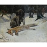 Ermenegildo Antonio Donadini (italienisch, 1847 - 1936), Jagdhund, Öl auf Leinwand, Dresden, unten