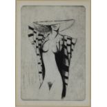 Max Rapin, Frauenakt, Radierung, unten rechts signiert, Auflage 13 von 50, Lichtmaß: 23,5 x 32,5 cm