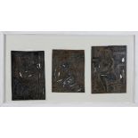 Drei Frauenakten, Linolschnitt, unsigniert, Lichtmaß: 18 x 26 cm, 17,5 x 22,5 cm, 18,5 x 25,5 cm,