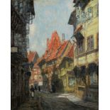 Fritz Geyer (deutsch 1873-1949), Altstadt von Braunschweig, Öl auf Leinwand, signiert, Rückseite be