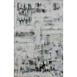 Unbekannter Künstler, abstrakte Komposition, Öl auf Leinwand, Collage, unsigniert, Lichtmaß: 43,5 x