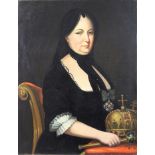 Maria Theresia, 18./ 19. Jh., Öl auf Leinwand, unsigniert, Lichtmaß: 61,5 x 79 cm.