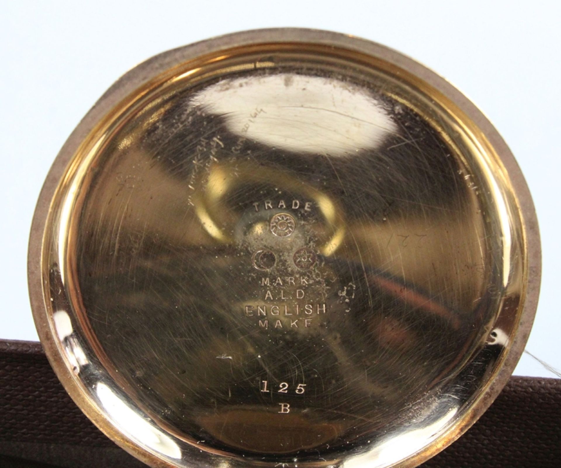 P.T DuBois et fils Locle Herrentaschenuhr, Staubklappe und Verschlusskappe aus Gold, sonst Golddoub - Bild 4 aus 5