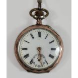 Herrentaschenuhr mit Übergehäuse, Jugendstil, um 1910, Silber, Punze: Halbmond und Krone. Guter Zus