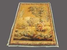Tapisserie "Gartenszene mit Blindekuhspiel", 19. Jahrhundert, 310 x 259 cm
