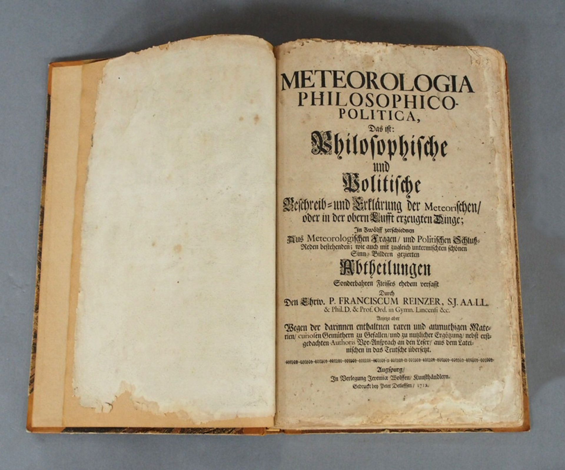 REINZER, Franz: Meteorologia Philosophico - Politica