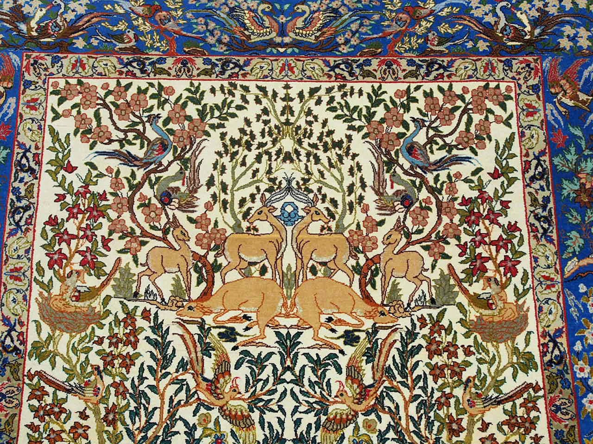 Isfahan, 20. Jahrhundert, Wolle und Seide, 172 x 108 cm, Zustand B - Image 4 of 4