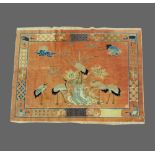 Teppich Tibet mit Kranichen, 135 x 184 cm, Zustand C, um 1930