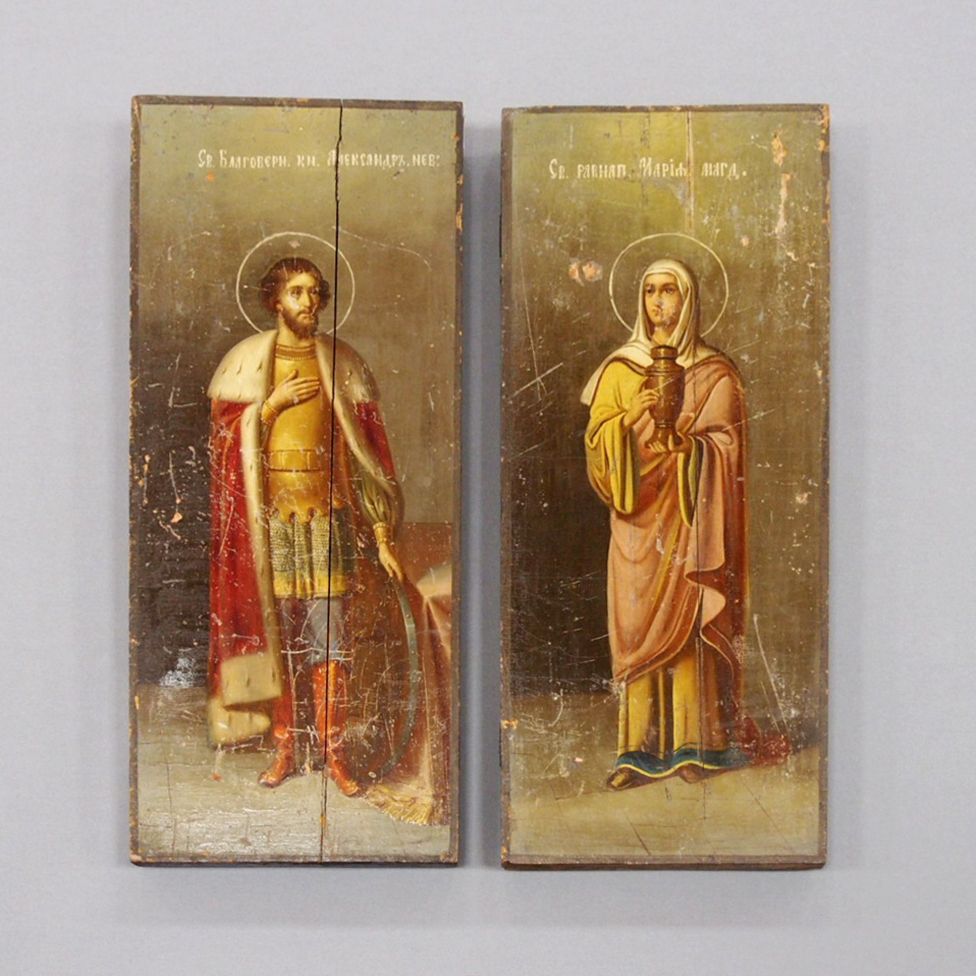 Paar Ikonen "Heiliger Alexander" und "Heilige Maria Magdalena"