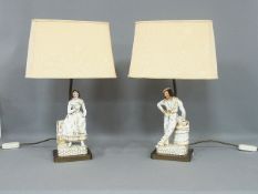 Paar Tischlampen in Form eines südländischen Paares