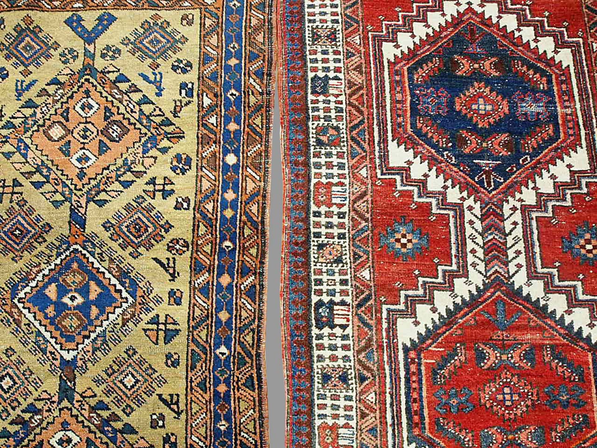 Zwei kleine Heriz-Teppiche, 20. Jahrhundert, 130 x 73 bzw. 155 x 86 cm, Zustand C - Bild 2 aus 2